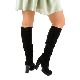 Bottes noires en daim Funnyfreeze le noir 2