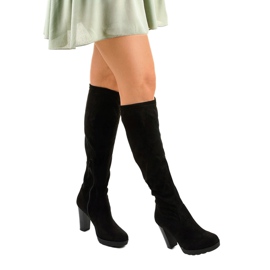 Bottes noires en daim Funnyfreeze le noir 3
