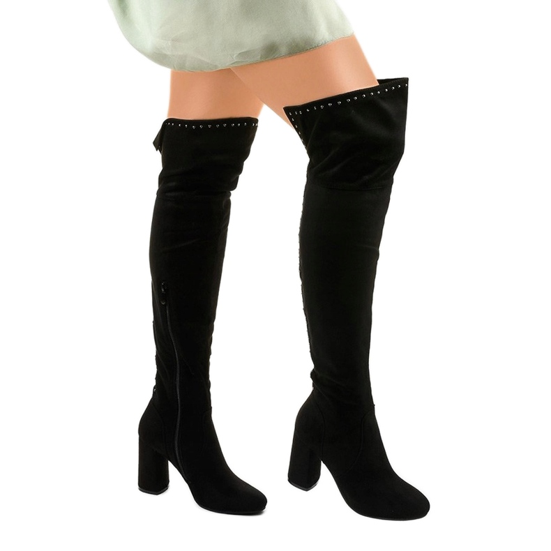 Bottes isolées noires avec tige à jets infrarouges le noir 1