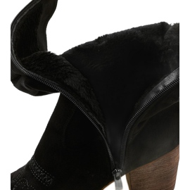 Bottes de cowboy en daim noir avec fermeture éclair infrarouge le noir 3