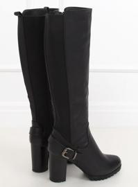 Bottes noires à talons hauts BM16 Black - Ii Gat 1