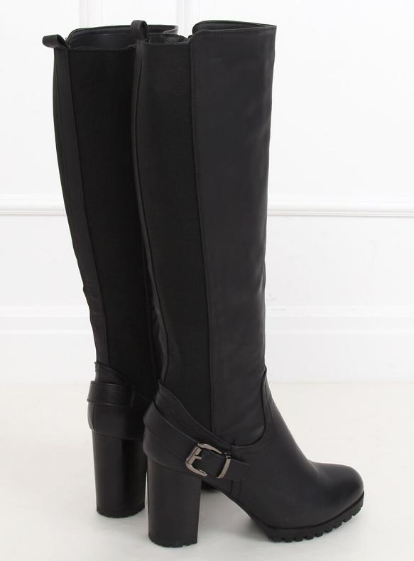 Bottes noires à talons hauts BM16 Black - Ii Gat 1