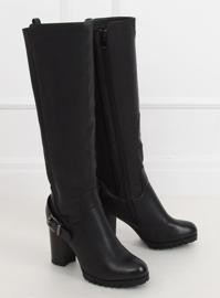 Bottes noires à talons hauts BM16 Black - Ii Gat 2