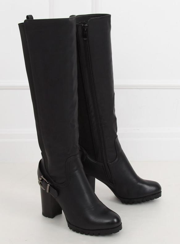 Bottes noires à talons hauts BM16 Black - Ii Gat 2
