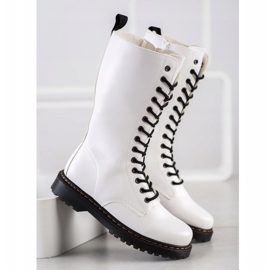 SHELOVET Bottes hautes blanches noir 1