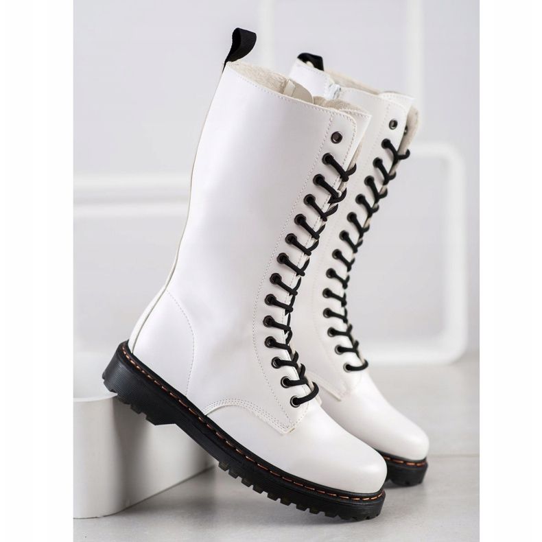 SHELOVET Bottes hautes blanches le noir 1 SHELOVET Bottes hautes blanches le noir 1
