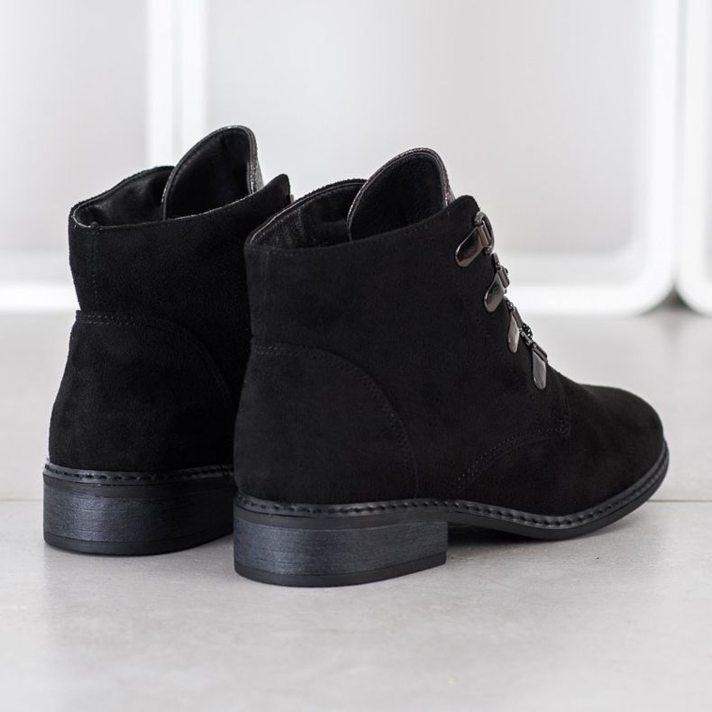 Goodin Bottines à lacets élégantes noir argent 1