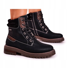 Femmes Black Warm Worker Trappers Timber brun le noir 5