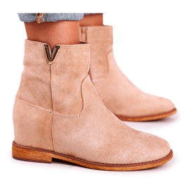 FG1 Bottines Femme Daim Beige Vanya 4