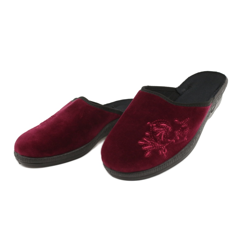 Chaussons Befado velours 219D427 chaussons bordeaux noir rouge multicolore 2