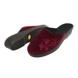 Chaussons Befado velours 219D427 chaussons bordeaux noir rouge multicolore 3