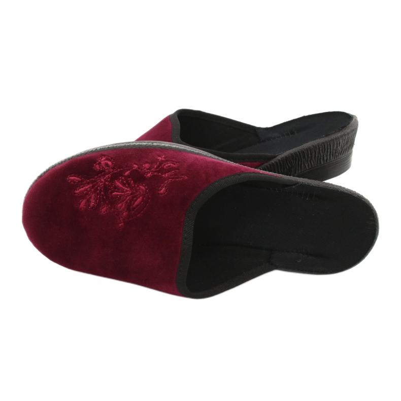 Chaussons Befado velours 219D427 chaussons bordeaux noir rouge multicolore 4