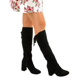 Bottines noires en éco-suède Shimmerfog le noir 1