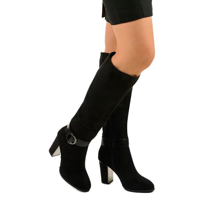 Bottines noires en éco-suède Aebanise 1