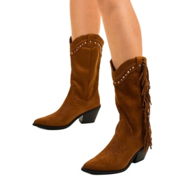 Bottes de cowboy en daim Loneflare Camel brun 2