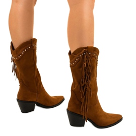 Bottes de cowboy en daim Loneflare Camel brun 3