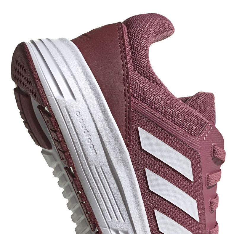 Chaussures running femme adidas Galaxy 5 bordeaux FW6124 blanc rouge 3