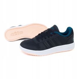 Chaussures Adidas Hoops 2.0 K EE6718 noir vert 1