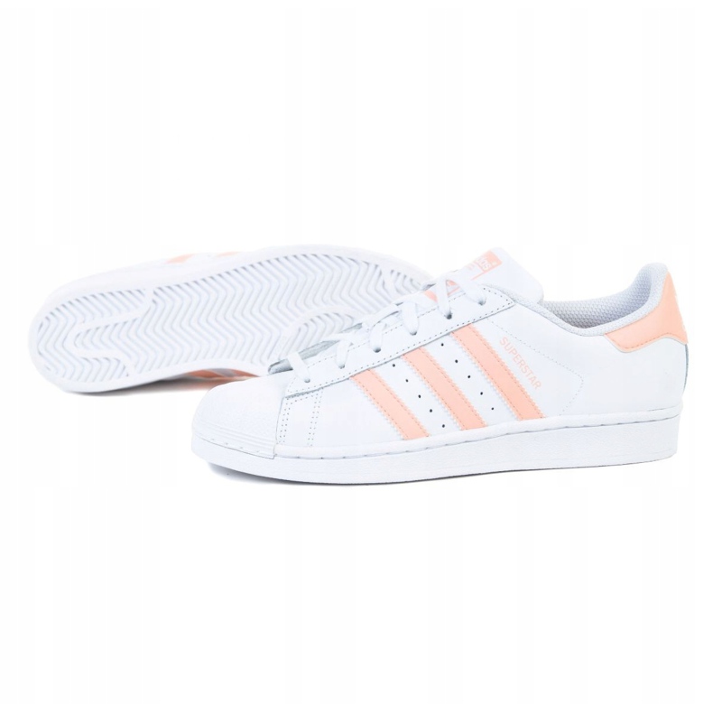 Chaussures Adidas Superstar Jr EE7820 blanche vert 1