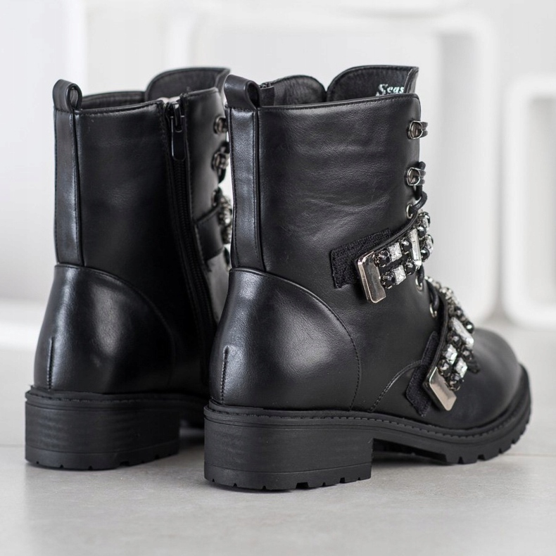 Seastar Travailleurs lacés avec des cristaux le noir 2 Seastar Travailleurs lacés avec des cristaux le noir 2