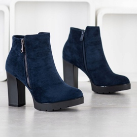 Small Swan Bottes à talons hauts bleu marin 1