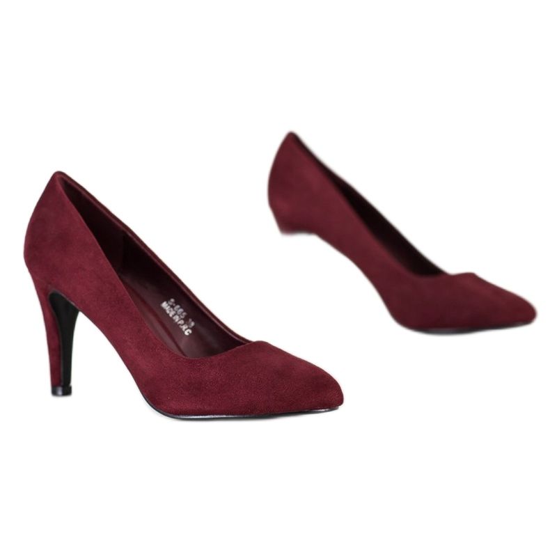 Renda Escarpins en daim marron rouge 1