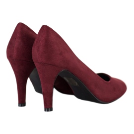 Renda Escarpins en daim marron rouge 2