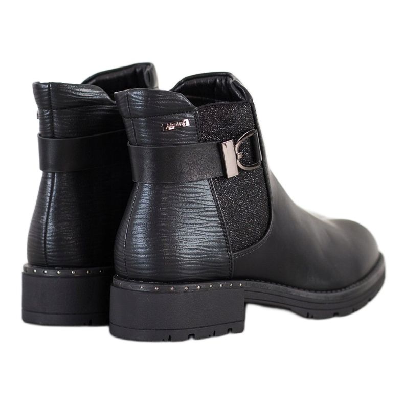 SHELOVET Bottes décontractées à paillettes le noir 1