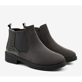 Bottines plates en daim gris Herkrana 3
