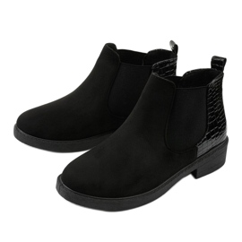 Bottines plates en daim noir Herkrana 2