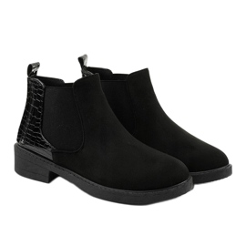 Bottines plates en daim noir Herkrana le noir 3