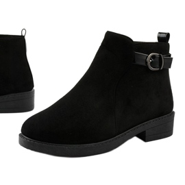 Bottines plates en daim noir Neriris 1