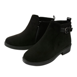 Bottines plates en daim noir Neriris le noir 2