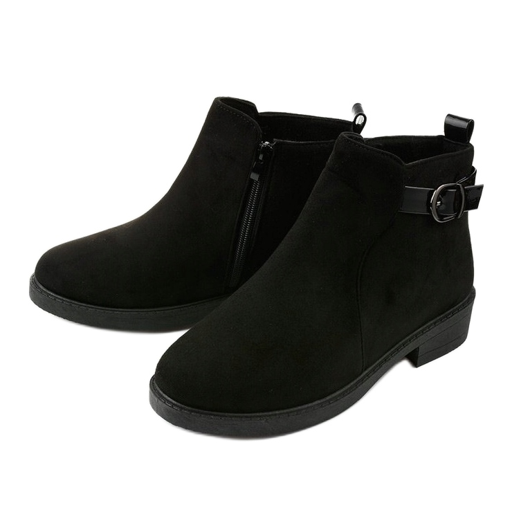Bottines plates en daim noir Neriris le noir 2