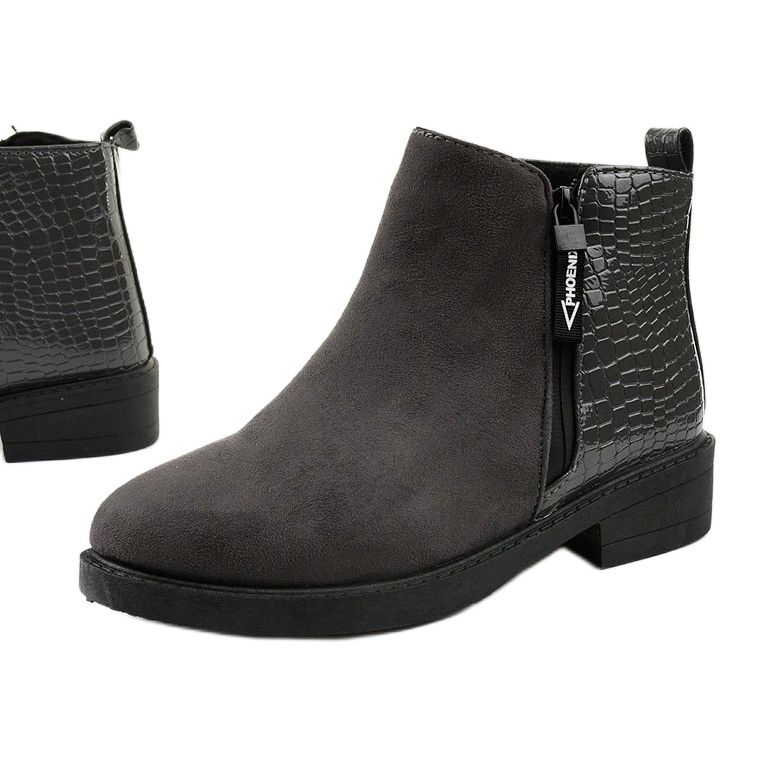 Bottines plates en daim grises Genesario 1