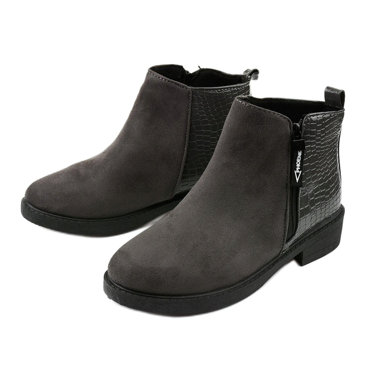 Bottines plates en daim grises Genesario 2