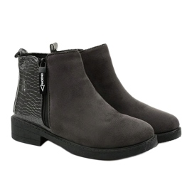 Bottines plates en daim grises Genesario 3