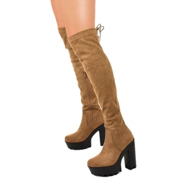 Bottines en daim sur le poteau Kaki Carrum vert 2