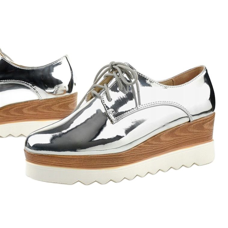 Chaussures à enfiler argentées avec clous GF-FD9 1