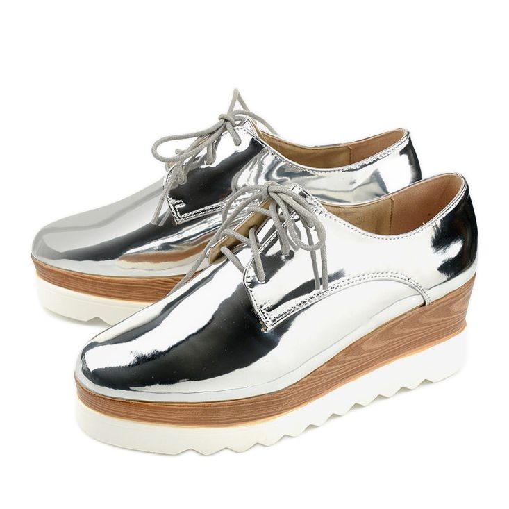 Chaussures à enfiler argentées avec clous GF-FD9 2