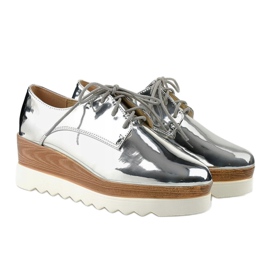 Chaussures à enfiler argentées avec clous GF-FD9 3