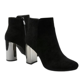 Bottines en daim noir sur le poteau KL-705 le noir 3