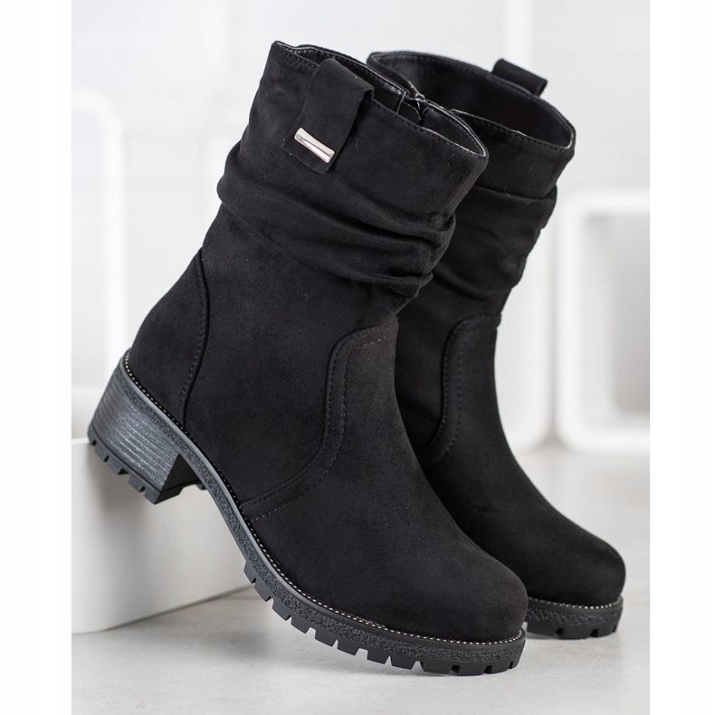 SHELOVET Bottes d'ouvrier hautes noir 1