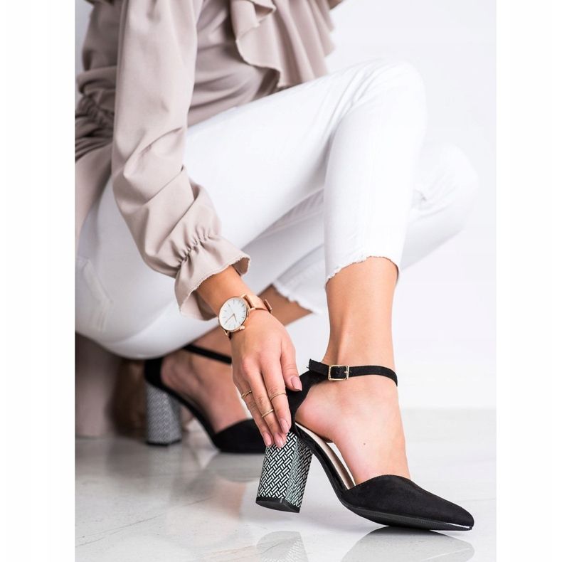 Goodin Escarpins à talon décoratif noir 2