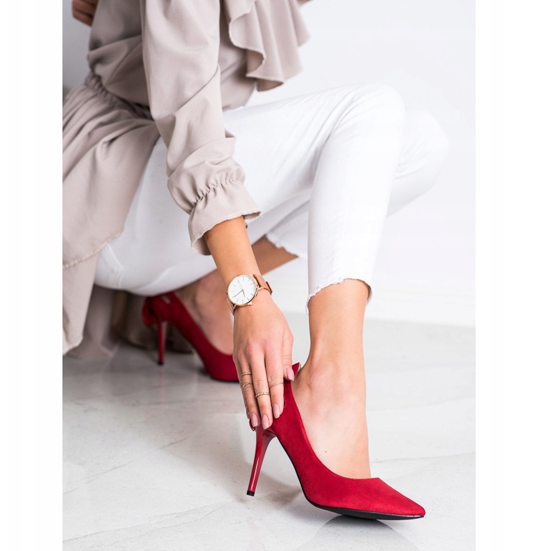 Goodin Stilettos élégants avec des franges rouge 1