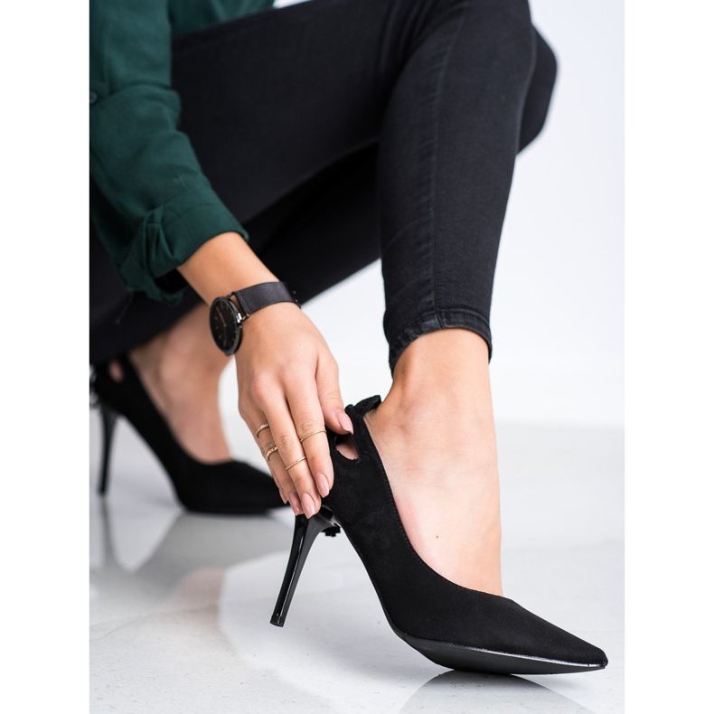 Goodin Stilettos élégants avec des franges le noir 2