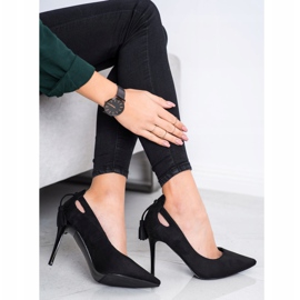 Goodin Stilettos élégants avec des franges noir 1