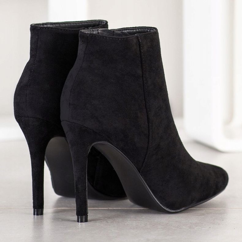 Small Swan Bottes élégantes sur un talon haut noir 2