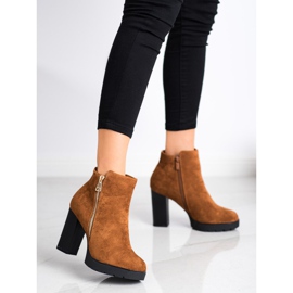 Small Swan Bottes à talons hauts brun jaune 3