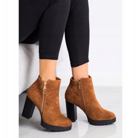 Small Swan Bottes à talons hauts brun jaune 4